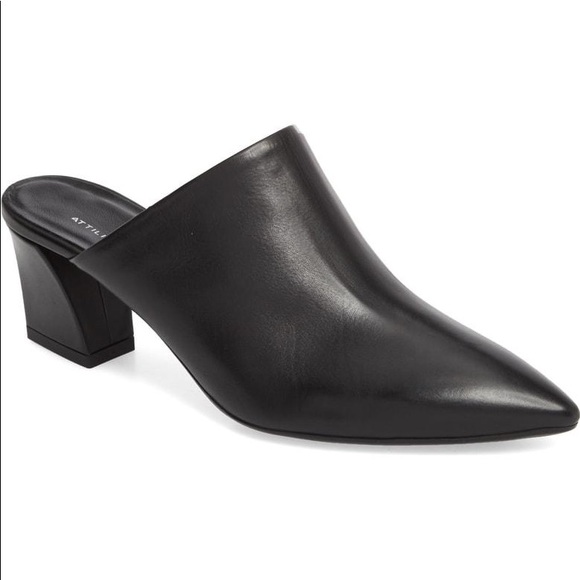 Agl Shoes - AGL ATTILIO GIUSTI LEOMBRUNI Pointy Toe Mule In Black Leather Size 8